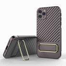 For iPhone 11 Pro Wavy Textured Phone Case(Brown) - 1