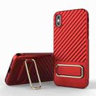 For iPhone XS / X Wavy Textured Phone Case(Red) - 1