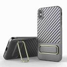 For iPhone XS Max Wavy Textured Phone Case(Grey) - 1