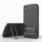 For iPhone XS Max Wavy Textured Phone Case(Black) - 1