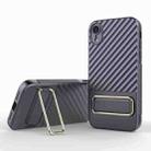 For iPhone XR Wavy Textured Phone Case(Purple) - 1