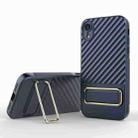 For iPhone XR Wavy Textured Phone Case(Blue) - 1