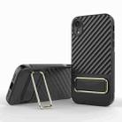 For iPhone XR Wavy Textured Phone Case(Black + Gold) - 1