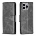 For iPhone 15 Pro Max Lambskin Texture Pure Color Flip Leather Phone Case(Black) - 1