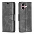 For iPhone 16 Plus Lambskin Texture Pure Color Flip Leather Phone Case(Black) - 1