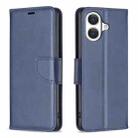 For iPhone 17 Lambskin Texture Pure Color Flip Leather Phone Case(Blue) - 1