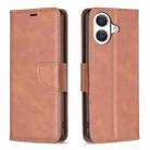 For iPhone 17 Lambskin Texture Pure Color Flip Leather Phone Case(Brown) - 1
