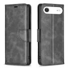 For iPhone 17 Air Lambskin Texture Pure Color Flip Leather Phone Case(Black) - 1