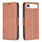 For iPhone 17 Air Lambskin Texture Pure Color Flip Leather Phone Case(Brown) - 1