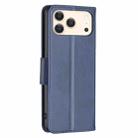 For iPhone 17 Pro Lambskin Texture Pure Color Flip Leather Phone Case(Blue) - 3