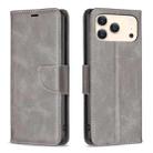 For iPhone 17 Pro Lambskin Texture Pure Color Flip Leather Phone Case(Grey) - 1
