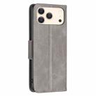 For iPhone 17 Pro Lambskin Texture Pure Color Flip Leather Phone Case(Grey) - 3