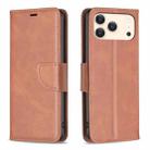 For iPhone 17 Pro Lambskin Texture Pure Color Flip Leather Phone Case(Brown) - 1
