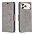 For iPhone 17 Pro Max Lambskin Texture Pure Color Flip Leather Phone Case(Grey) - 1