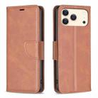 For iPhone 17 Pro Max Lambskin Texture Pure Color Flip Leather Phone Case(Brown) - 1