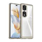 For Honor 90 Pro Colorful Series Acrylic Hybrid TPU Phone Case(Transparent Grey) - 1
