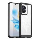 For Honor 100 Colorful Series Acrylic Hybrid TPU Phone Case(Black) - 1