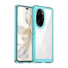 For Honor 100 Pro Colorful Series Acrylic Hybrid TPU Phone Case(Transparent Blue) - 1