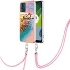 For Motorola Moto E13 Electroplating IMD TPU Phone Case with Lanyard(Dream Butterfly) - 1