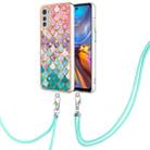 For Motorola Moto E32 4G/E32s Electroplating IMD TPU Phone Case with Lanyard(Colorful Scales) - 1