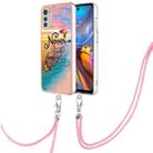 For Motorola Moto E32 4G/E32s Electroplating IMD TPU Phone Case with Lanyard(Dream Butterfly) - 1