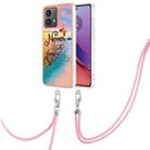 For Motorola Moto G84 Electroplating IMD TPU Phone Case with Lanyard(Dream Butterfly) - 1