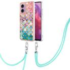 For Motorola Moto G04 4G / G24 4G Electroplating IMD TPU Phone Case with Lanyard(Colorful Scales) - 1