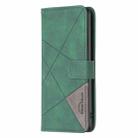 For iPhone 16 Pro Max Magnetic Buckle Rhombus Texture Leather Phone Case(Green) - 3