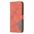 For iPhone 16 Pro Max Magnetic Buckle Rhombus Texture Leather Phone Case(Brown) - 3