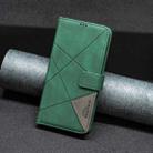 For iPhone 16 Magnetic Buckle Rhombus Texture Leather Phone Case(Green) - 2