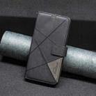 For iPhone 16 Plus Magnetic Buckle Rhombus Texture Leather Phone Case(Black) - 2