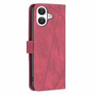 For iPhone 17 Magnetic Buckle Rhombus Texture Leather Phone Case(Red) - 3