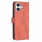 For iPhone 17 Magnetic Buckle Rhombus Texture Leather Phone Case(Brown) - 3