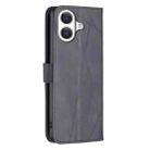 For iPhone 17 Magnetic Buckle Rhombus Texture Leather Phone Case(Black) - 3