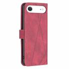 For iPhone 17 Air Magnetic Buckle Rhombus Texture Leather Phone Case(Red) - 3