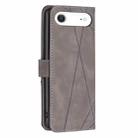 For iPhone 17 Air Magnetic Buckle Rhombus Texture Leather Phone Case(Grey) - 3