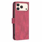 For iPhone 17 Pro Max Magnetic Buckle Rhombus Texture Leather Phone Case(Red) - 3