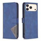 For iPhone 17 Pro Max Magnetic Buckle Rhombus Texture Leather Phone Case(Blue) - 1