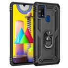 For Samsung Galaxy M31 Shockproof TPU + PC Protective Case with 360 Degree Rotating Holder(Black) - 1