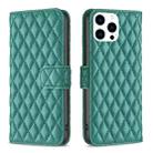 For iPhone 15 Pro Diamond Lattice Wallet Flip Leather Phone Case(Green) - 1