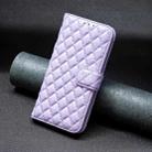 For iPhone 16 Diamond Lattice Wallet Flip Leather Phone Case(Purple) - 2