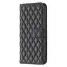 For iPhone 16 Diamond Lattice Wallet Flip Leather Phone Case(Black) - 3