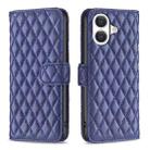 For iPhone 17 Diamond Lattice Wallet Flip Leather Phone Case(Blue) - 1