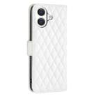 For iPhone 17 Diamond Lattice Wallet Flip Leather Phone Case(White) - 3