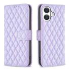 For iPhone 17 Diamond Lattice Wallet Flip Leather Phone Case(Purple) - 1