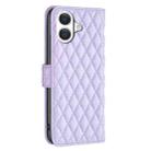 For iPhone 17 Diamond Lattice Wallet Flip Leather Phone Case(Purple) - 3
