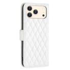 For iPhone 17 Pro Diamond Lattice Wallet Flip Leather Phone Case(White) - 3
