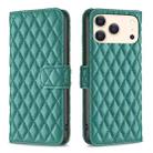 For iPhone 17 Pro Diamond Lattice Wallet Flip Leather Phone Case(Green) - 1