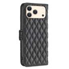 For iPhone 17 Pro Diamond Lattice Wallet Flip Leather Phone Case(Black) - 3