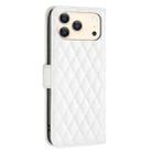 For iPhone 17 Pro Max Diamond Lattice Wallet Flip Leather Phone Case(White) - 3